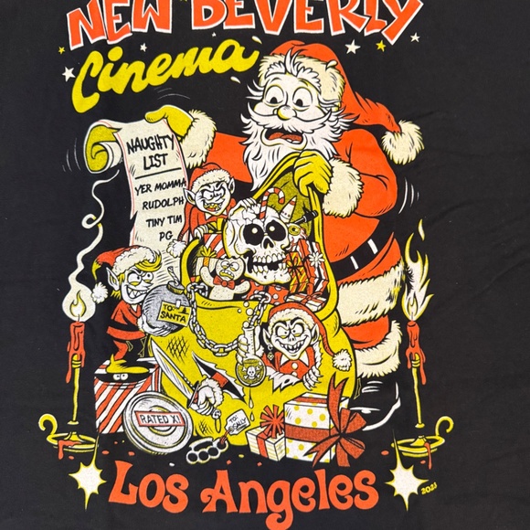 Quentin Tarantino New Beverly Cinema 2023 Christmas Shirt Mens Size L NEW - Picture 2 of 4